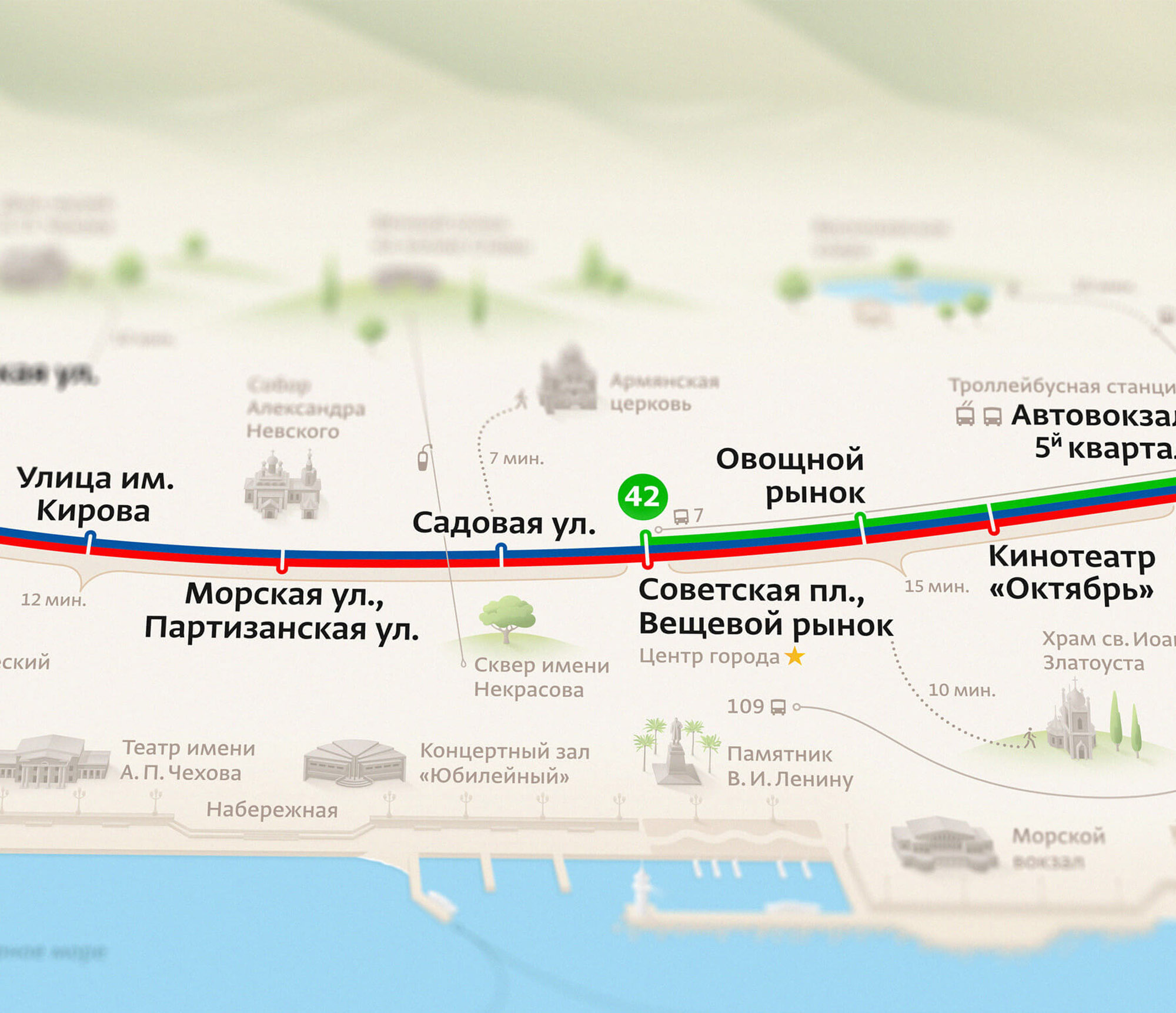 Yalta Trolleybus Map, 2019